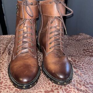Vince Camuto Brown Leather Ankle Boots